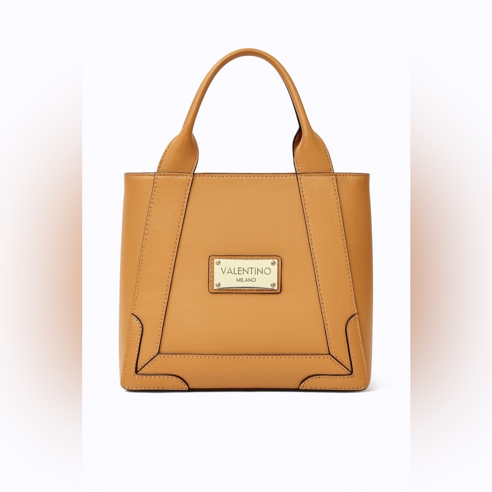 Valentino by Mario Valentino Audrey Brown Leather Handbag with crossbody strap